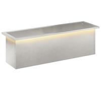 vidaXL Jardinière d'extérieur avec éclairage LED, argentée, 30 x 100 x 30 cm, en acier inoxydable