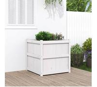 vidaXL Jardinière d'extérieur blanc 70x70x70 cm bois de pin massif 837435