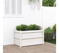 vidaXL Jardinière d'extérieur blanc 90x50x50 cm bois de pin massif 837461 Blanc G