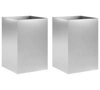 vidaXL Jardinière d'extérieur, lot de 2, argent, 40 x 40 x 75 cm