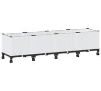 vidaXL Jardinière d'extérieur sur roulettes blanche 160 x 40 x 48 cm PP pour balcon et terrasse
