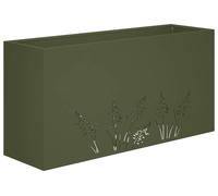 vidaXL Jardinière d'extérieur, vert olive, 100 x 20 x 49 cm