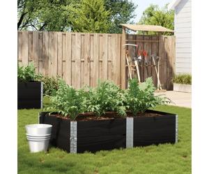 VidaXL Jardinière empilable bois de pin - Noir
