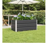 VIDAXL Jardinière en acier galvanisé anthracite 100 x 50 x 45 cm - bac à fleurs extérieur