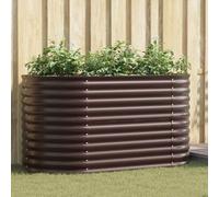 vidaXL Jardinière en bois brun Acier Galva