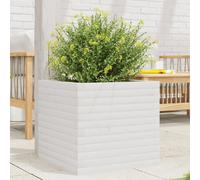 vidaXL Jardinière en bois de pin 50x50x45,5 cm - Blanc