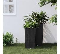 vidaXL Jardinière Rotin PP - Anthracite