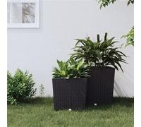 vidaXL Jardinière avec intérieur amovible rotin PP anthracite 21/32 L