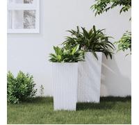 vidaXL Jardinière 364674 – rotin PP, intérieur amovible, blanc 11/26,5 L