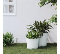 vidaXL Jardinière et intérieur amovible blanc 15 -15,3 L rotin PP 364685 Blanc G