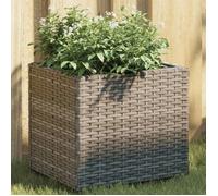 vidaXL Jardinière Gris 36x30x32 cm résine tressée, jardinière d'extérieur, bac à Fleurs, bac à tomates, jardinière de terrasse, bac à Pommes de Terre