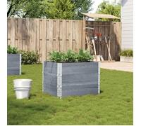 vidaXL Jardinière gris 80x60 cm bois massif de pin, jardinière d'extérieur, bac à fleurs, bac à tomates, jardinière de 3295421