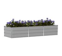 vidaXL Bac à plantes gris clair 240 x 80 x 45 cm Acier