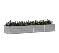 vidaXL Bac à plantes gris clair 320 x 80 x 45 cm acier