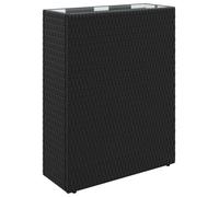 vidaXL Jardinière haute noire 55 x 22 x 70 cm en polyrotin