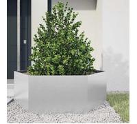 vidaXL Bac à plantes hexagonal 138x120x45 Acier galvanisé