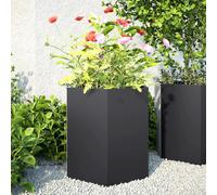Jardinière noir hexagone 46x40x45 cm acier