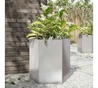 vidaXL Bac à plantes hexagonal 46x40x45 Acier inoxydable