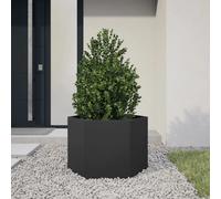 vidaXL Jardinière Hexagone 69x60x45 cm Acier Noir