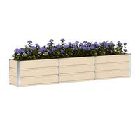 vidaXL Jardinière Ivoire 240 x 40 x 45 cm Acier, Décor de Jardin et terrasse, Pot Moderne, Support en Acier Robuste, pour Plantes d'intérieur et extérieur