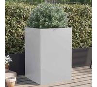 vidaXL Bac à plantes argenté 52x48x75 cm en acier galvanisé