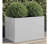 vidaXL Jardinière, Lit Surélevé, Bac à Fleurs, Pot de Plantes, Boîte à Fleurs Jardin Patio Terrasse, Argenté 62x40x39 cm Acier Galvanisé