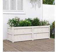 vidaXL Bac à plantes blanc 150x50x50 cm pin massif