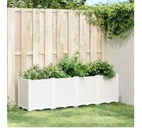 vidaXL Jardinière, Lit Surélevé de Jardin, Pot de Fleurs, Bac à Plantes, Boîte de Plantation Patio Terrasse Extérieur, Blanc 367859