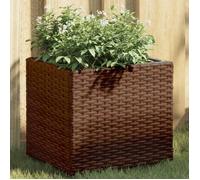 vidaXL Jardinière marron 36x30x32 cm résine tressée, jardinière d'extérieur, bac à fleurs, bac à tomates, jardinière de 366426