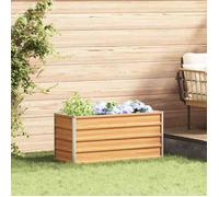 vidaXL Jardinière Marron clair 100 x 40 x 45 cm en Acier Galvanisé Fond Ouvert