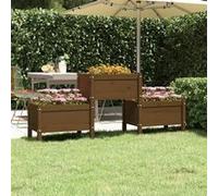 vidaXL Jardinière Marron miel 178,5x44x75 cm Bois massif de pin822250 Marron G