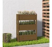 vidaXL Bac à plantes brun miel 77x25x104,5 cm Pin massif