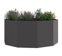 vidaXL Jardinière Noir 120 x 120 x 50 cm Acier, Jardin et Terrasse, Pot de Fleurs en Acier Résistant, Conteneur Moderne pour Décor Extérieur