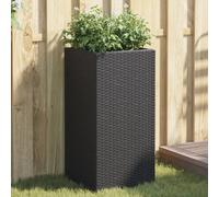 vidaXL Bac à plantes noir 40x40x80 cm Poly rotin