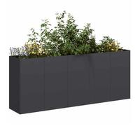 vidaXL Bac à plantes noir 200x40x80 cm Acier laminé à froid