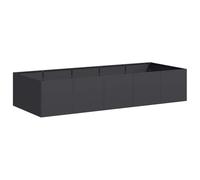 vidaXL Jardinière Noir 200x80x40 cm Acier, Pot de Fleurs, Support de Plantes, lit surélevé, Support de jardinière, bac à Plantes, jardinière de Jardin
