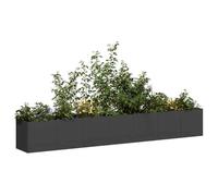 vidaXL Bac à plantes noir 280x40x40 cm Acier laminé à froid