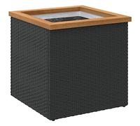 vidaXL Jardinière Noir 40x40x40 cm résine tressée, lit surélevé, bac à Fleurs, Support de jardinière, Pot de Jardin, Pot de Fleurs, Support de Plantes