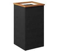 vidaXL Bac à plantes 40x40x80 cm – Poly rotin résine tressée – Noir