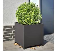 vidaXL Bac à plantes acier 50x50x50 cm noir