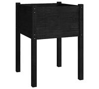 vidaXL Jardinière 50x50x70 cm – Bois de pin massif – Noir