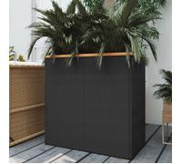vidaXL Bac à plantes noir 80x40x80 cm en polyrotin