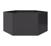 vidaXL Bac à plantes hexagonal 104x90x45 cm acier noir