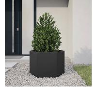 vidaXL Bac à plantes noir hexagonal 69x60x45 acier