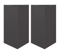 vidaXL Bac à plantes triangulaire en acier 50 x 43 x 75 cm Noir