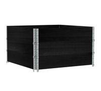 vidaXL Jardinière noire 100x100 cm pin massif