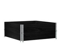 vidaXL Jardinière noire 100x100 cm pin massif