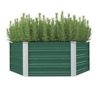 vidaXL Jardinière Pot à Fleurs Bac à Plante Bac de Légumes Pot de Plantes Herbes Jardin Cour Arrière Extérieur 129x129x46 cm 47015 Vert G