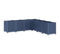 vidaXL Jardinière, Pot de Fleurs, Bac à Fleurs, Pot à Plantes, Boîte à Fleurs Jardin Terrasse Patio Extérieur, Bleu Gris 160x160x53 cm PP