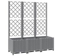 vidaXL Jardinière, Pot de Fleurs de Jardin, Bac à Plantes de Terrasse, Boîte de Plantation d'Extérieur pour Légumes Herbes, Gris Clair PP